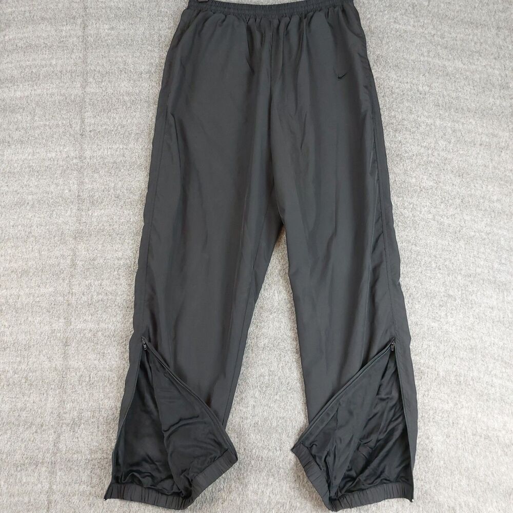 Vintage Nike Andre Agassi Jogger Pants Men's Large Black Tennis Ankle Zip